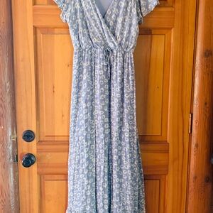 Everly Lavender and Cream Maxi Dress